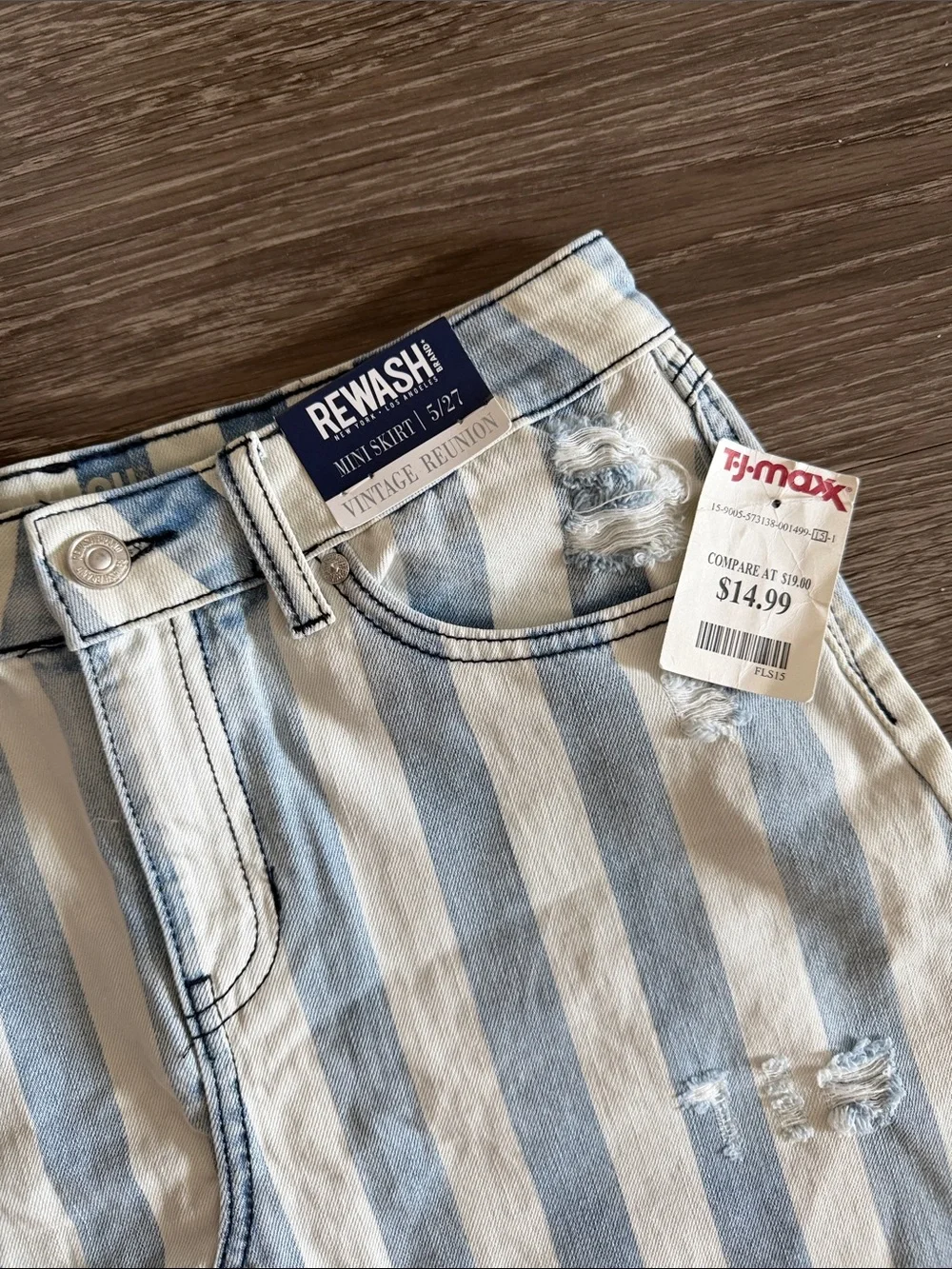Rewash striped denim